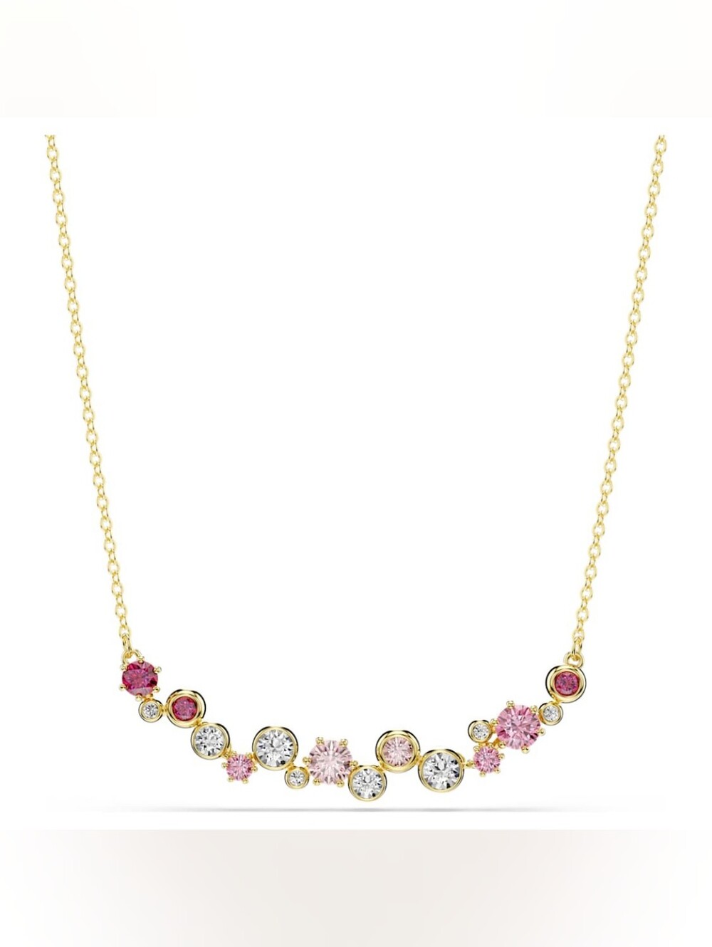 Swarovski Constella Pink & White Crystal Gold-Tone Necklace